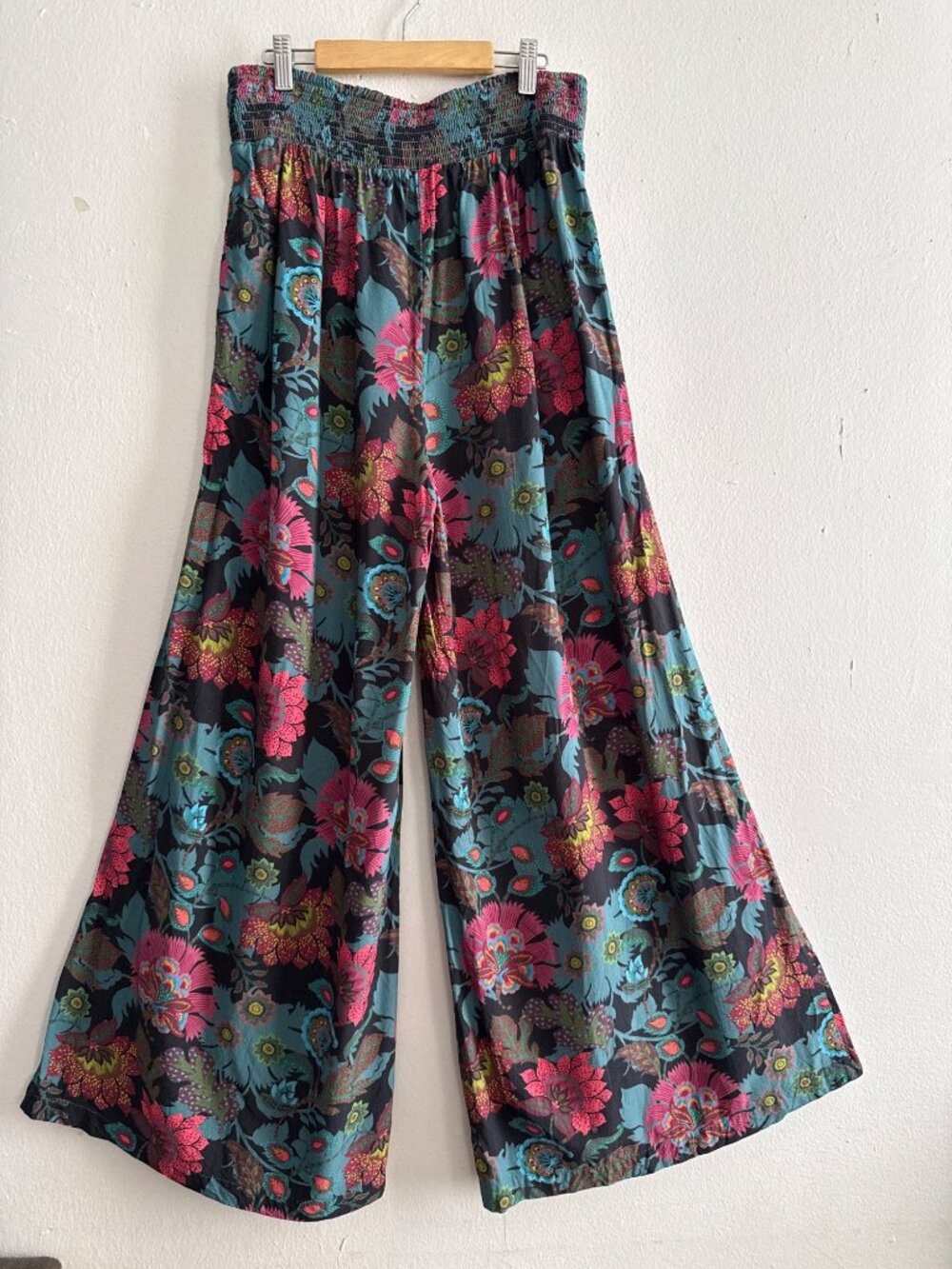 Sundance Edo Paisley Floral Palazzo Wide Leg Bohemian Pants Size Medium - Picture 4 of 15